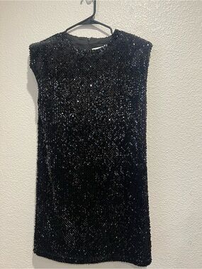 Mango Black Sequin Dress, 4